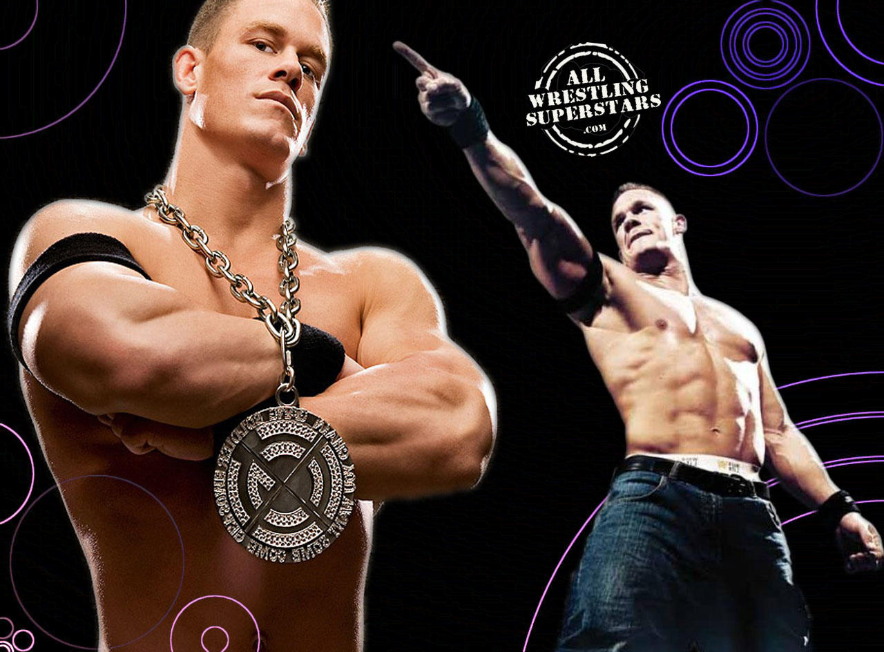 John Cena Standing In Ring Showing His Well Built Abs Click On Image