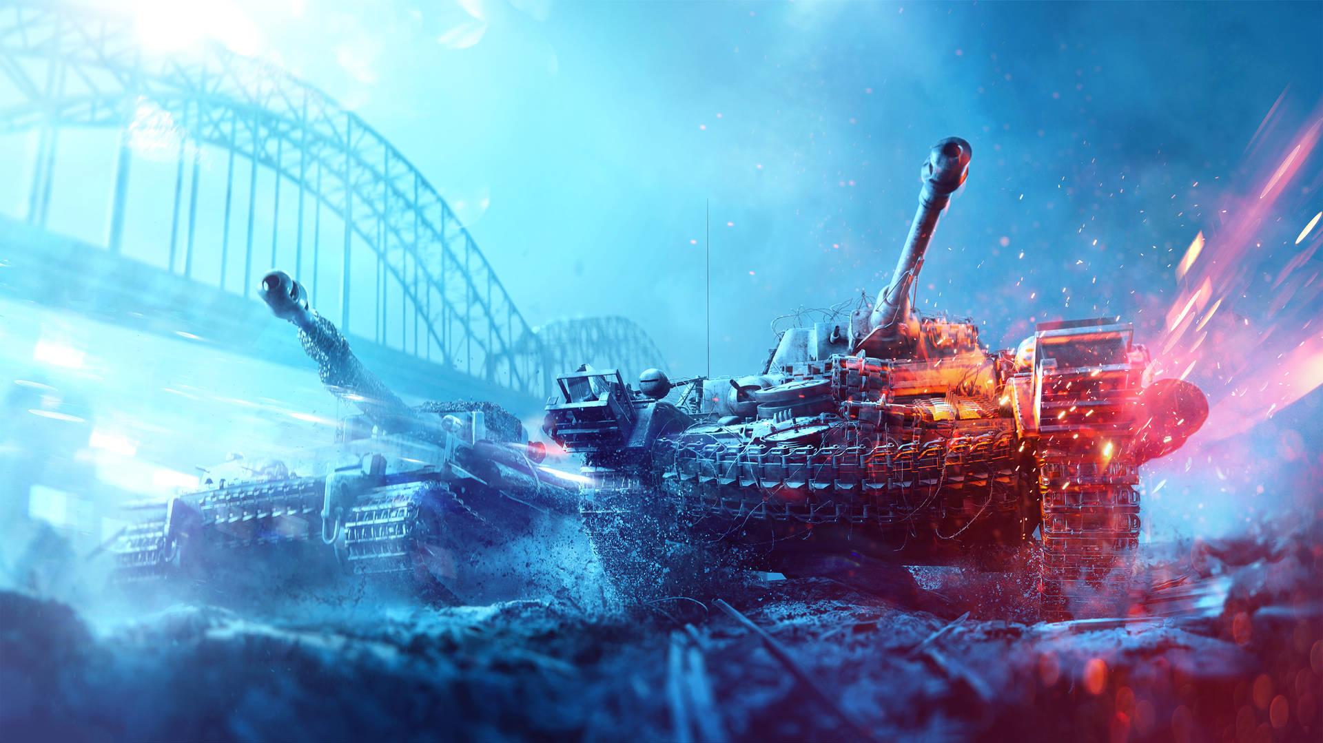 Download Battlefield 4K Blasted Tanks Bridge Wallpaper