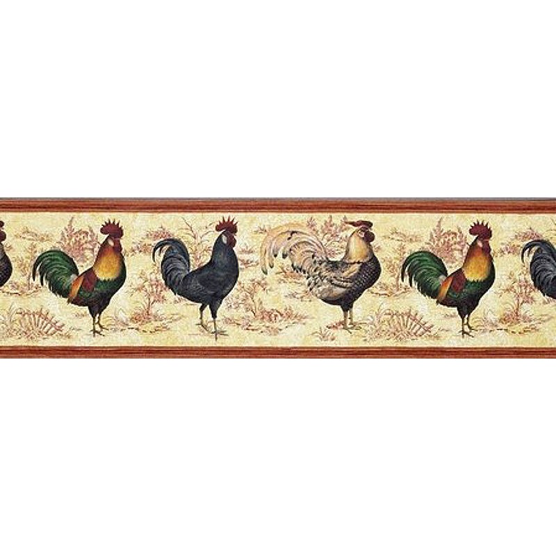 Wallpaper Border Chickens Rooster Toile