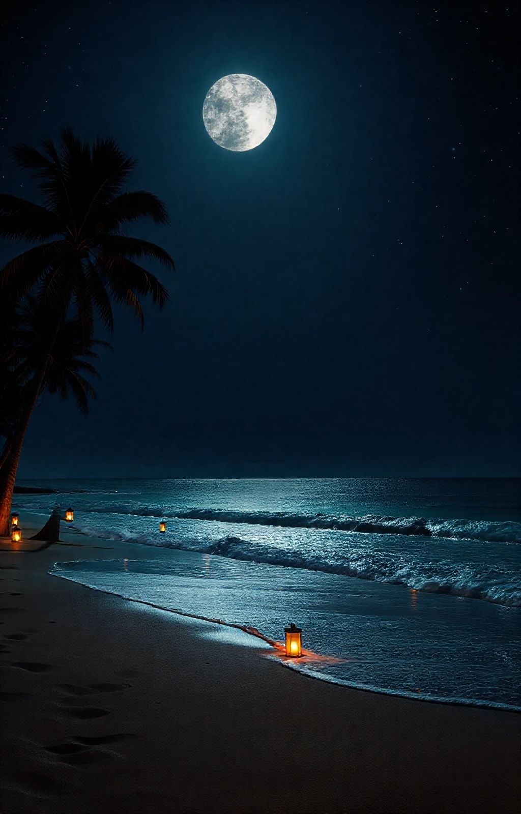 Beach Night Hd Wallpaper