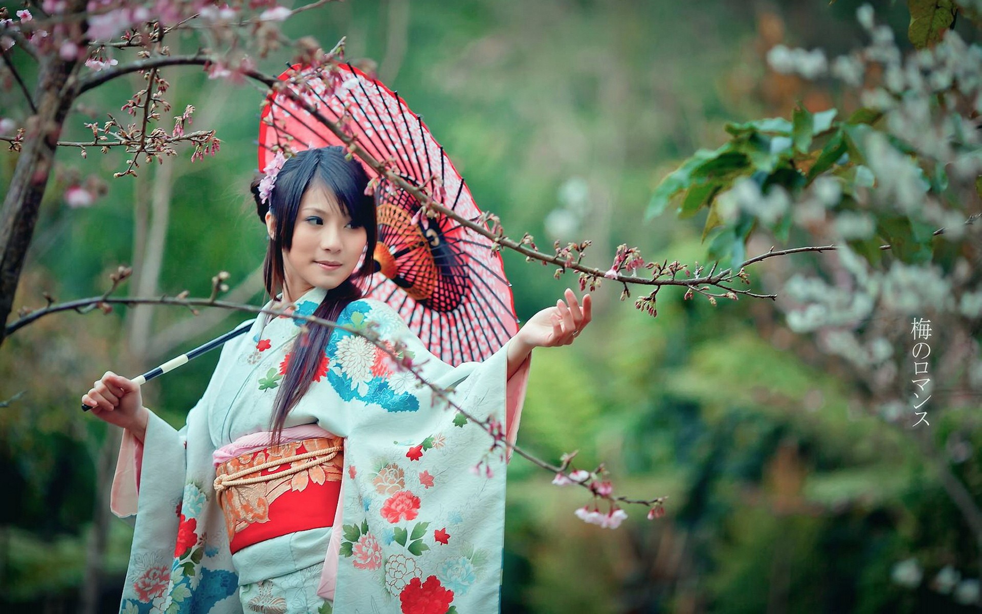 Japanese Woman In Spring Garden Wallpaper And Image