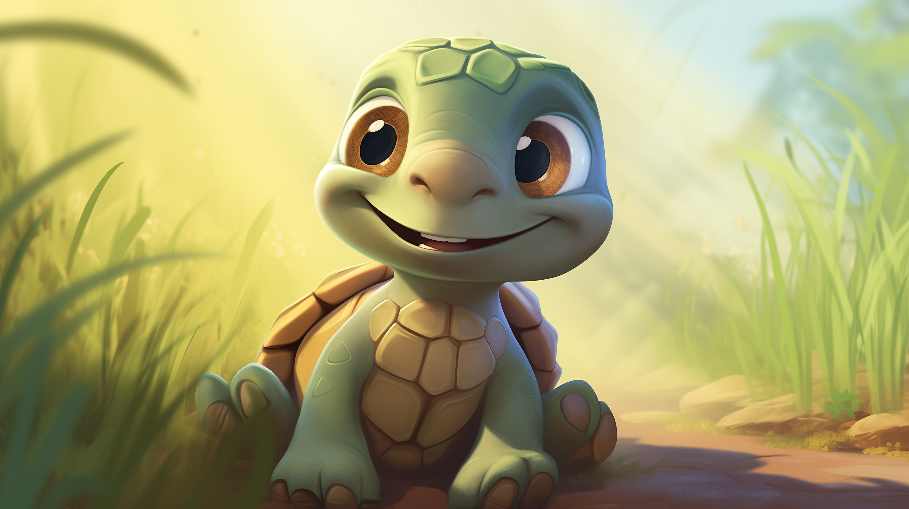 A Cute And Happy Baby Turtle By Robokoboto
