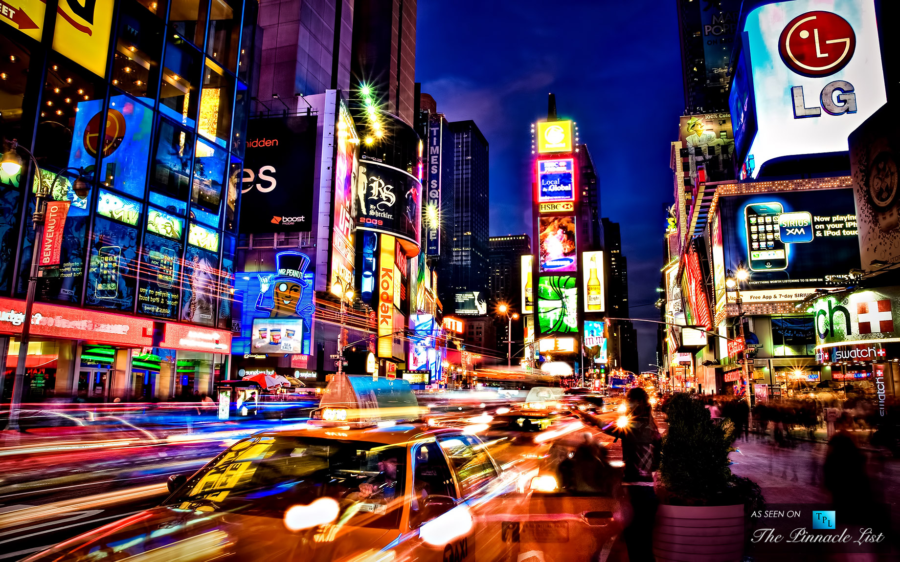 Times Square new york usa city cities neon lights traffic night t