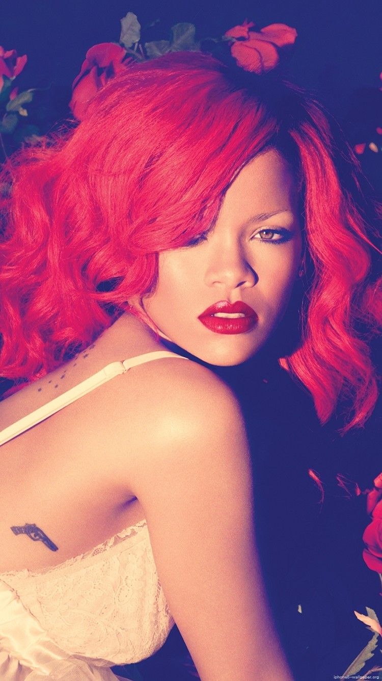 Girls iPhone Wallpaper Rihanna Red Hair Singer