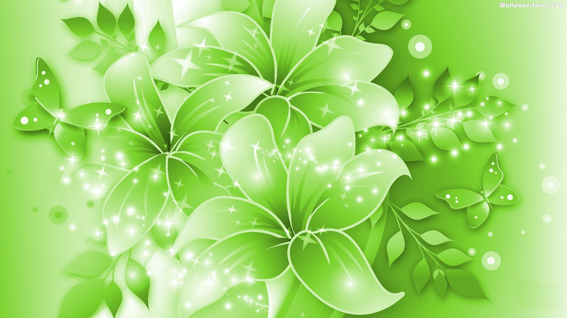 HD wallpaper green flowers illustration patterns leaves light  background  Wallpaper Flare