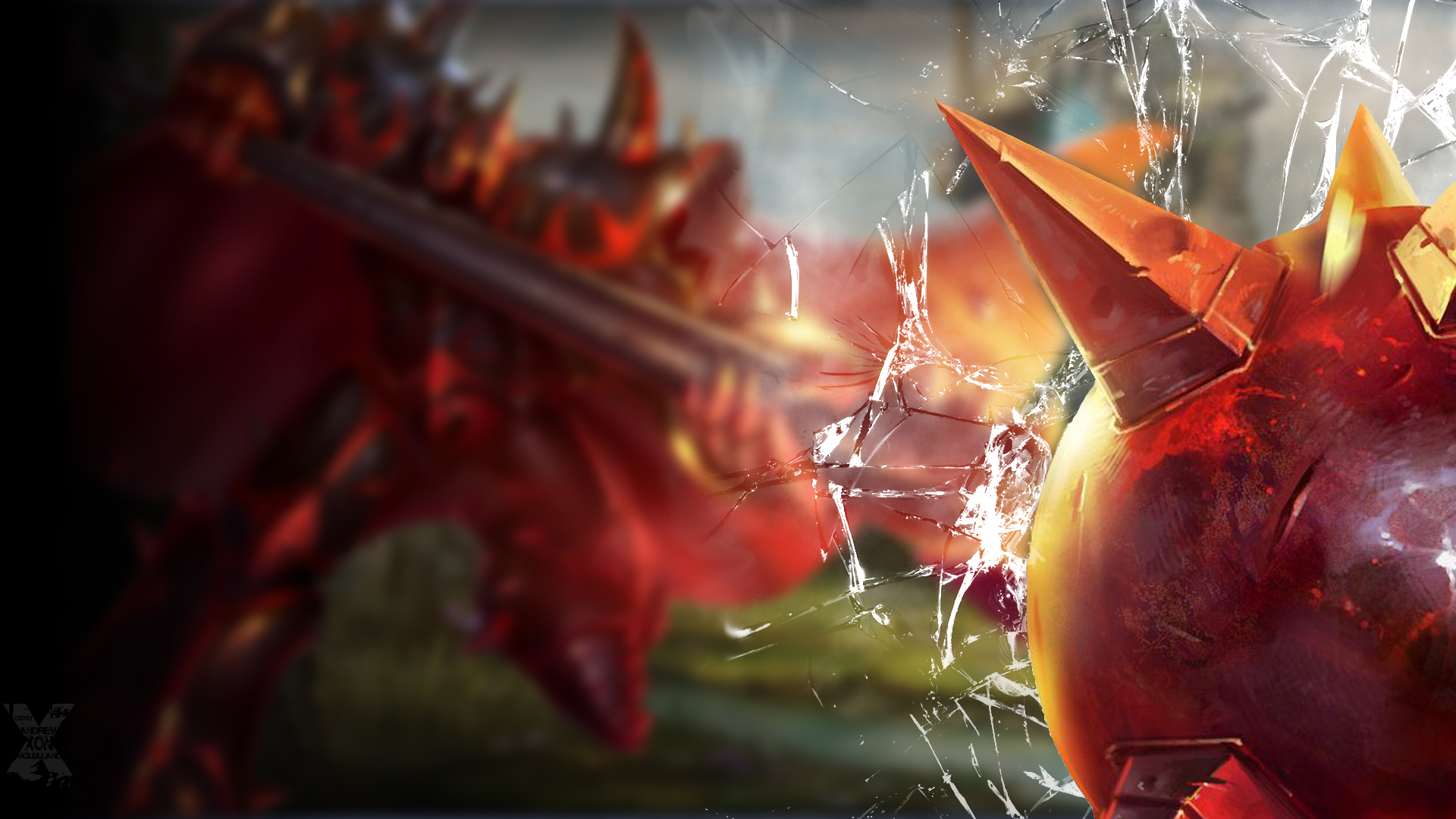 Mordekaiser Lol Screen Crack Wallpaper HD