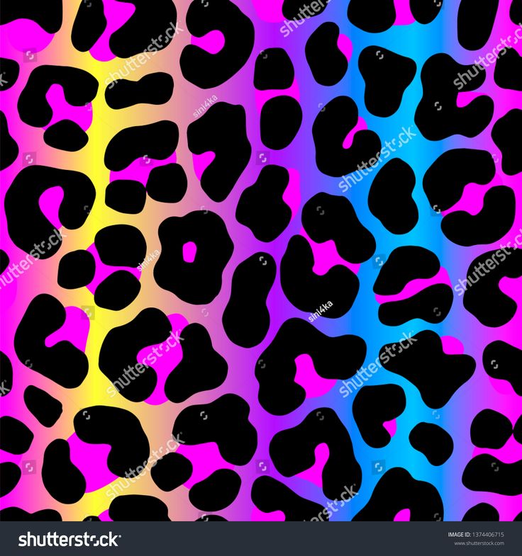 Vector Neon Gradient Animal Print Seamless Leopard Pattern Design