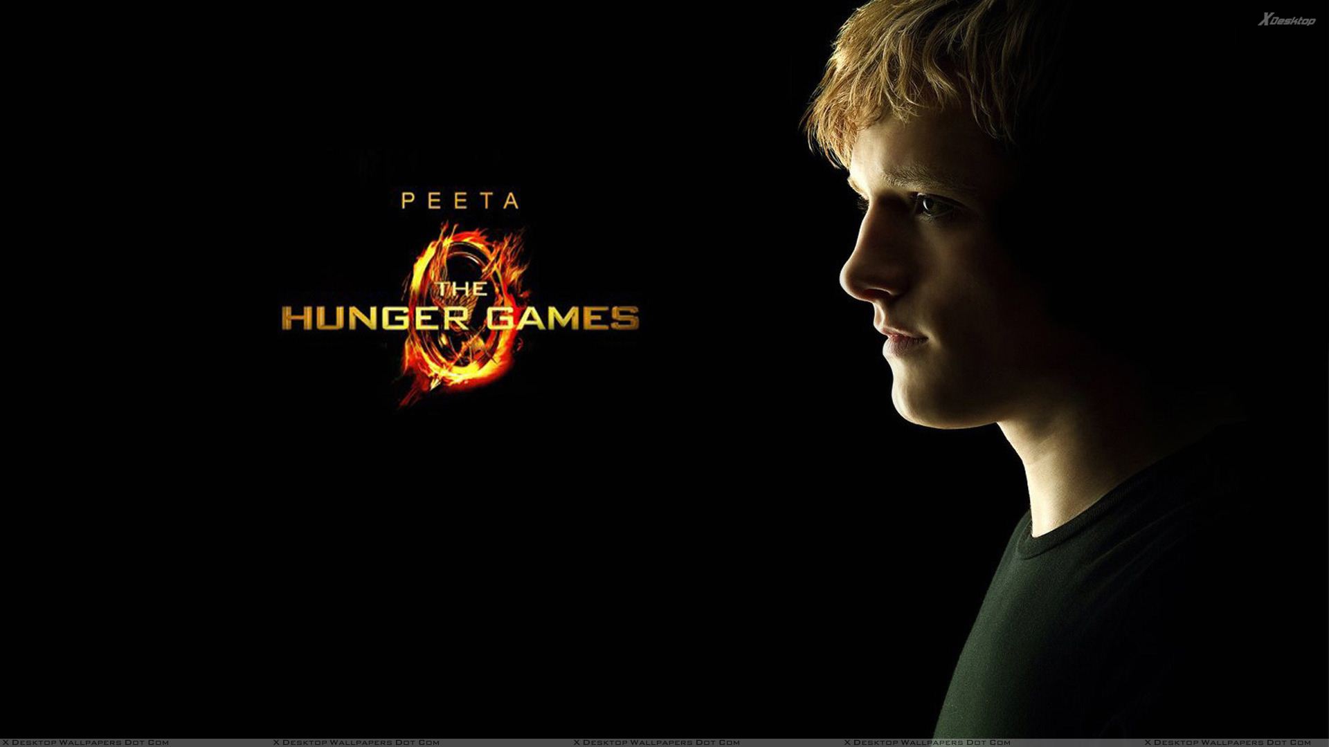 The Hunger Games Josh Hutcherson As Peeta Mellark Black Background