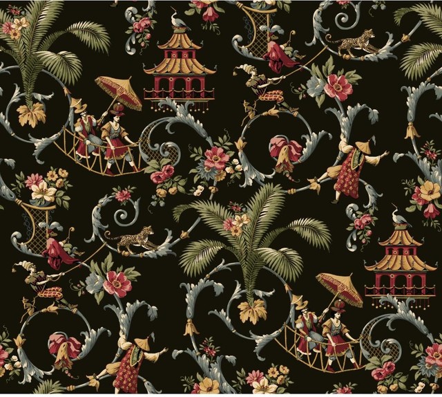 Waverly Wallpaper wa7769 Mandarin Prose Oriental Asian Toile