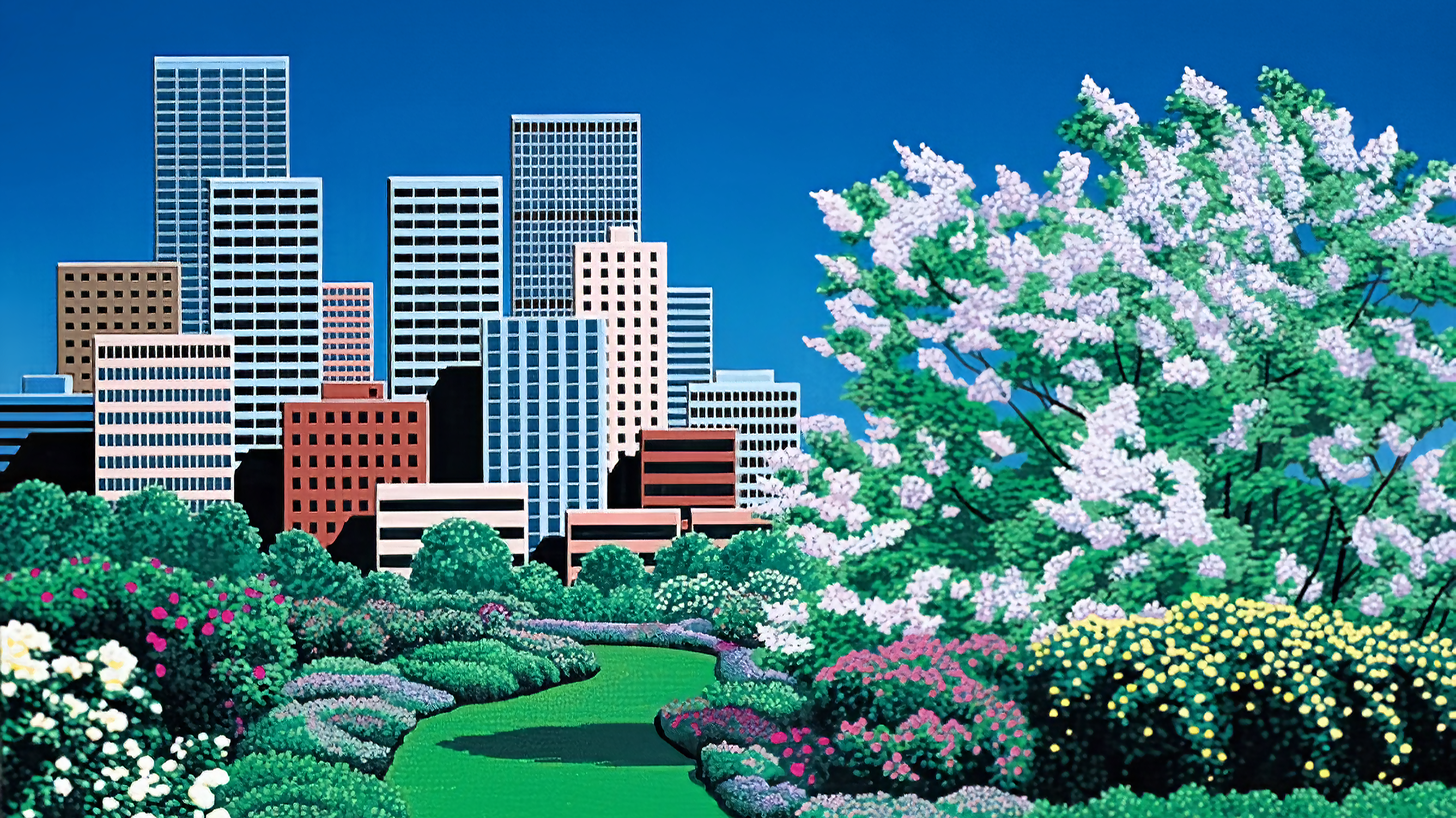 City Garden By Hiroshi Nagai R Wallpaper