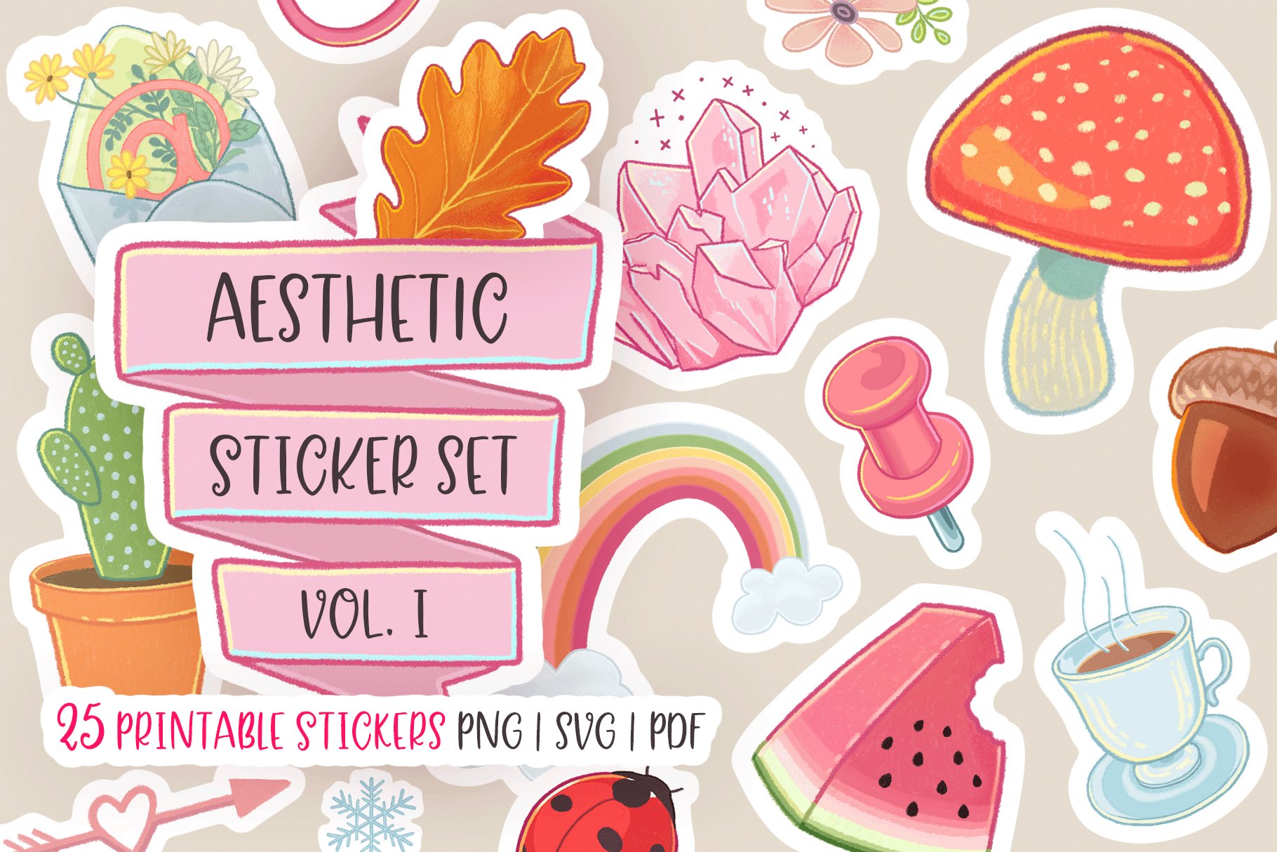 Printable Aesthetic Stickers Wallpaper