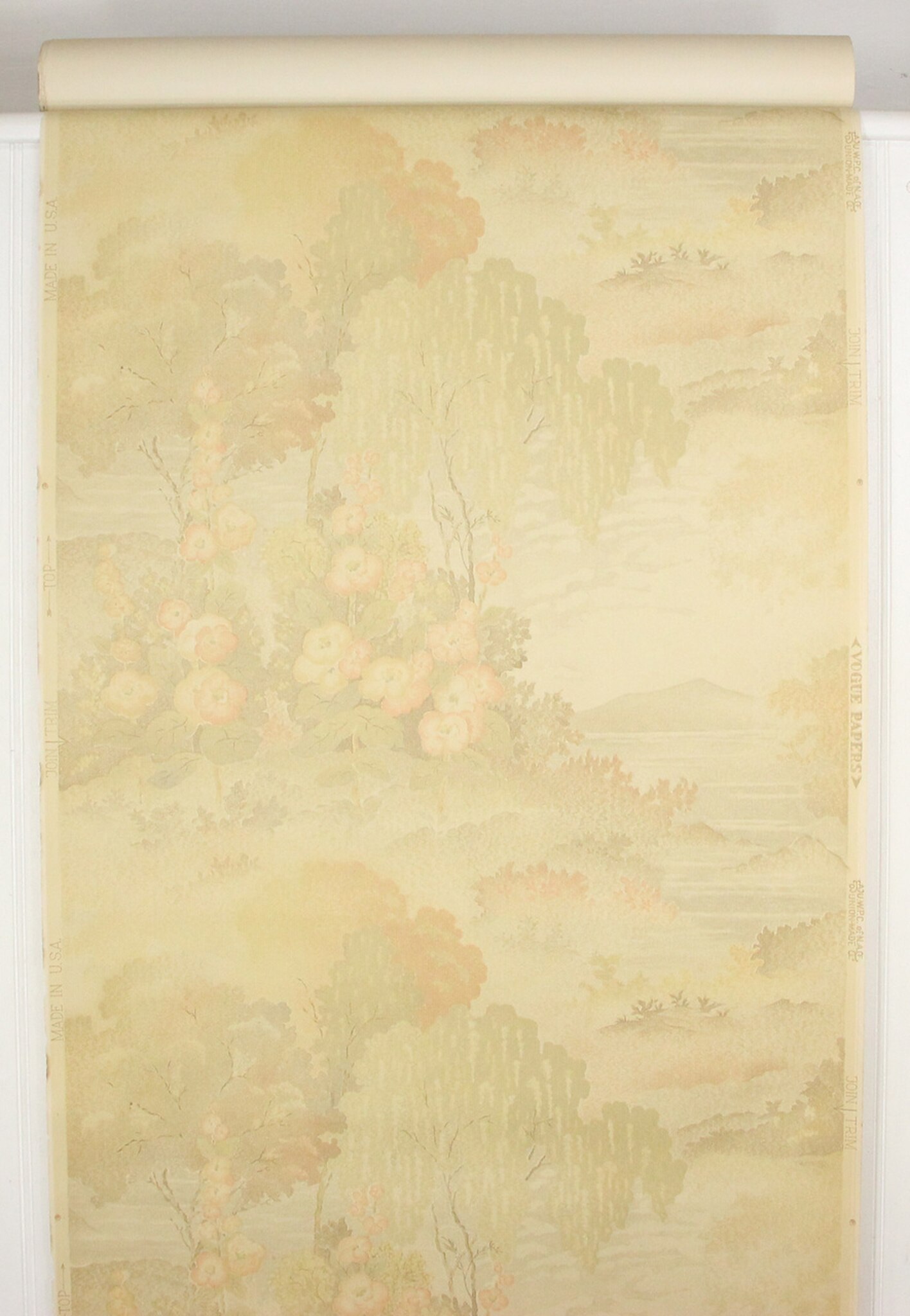 1930s Vintage Wallpaper Scenic Lake Rosie S
