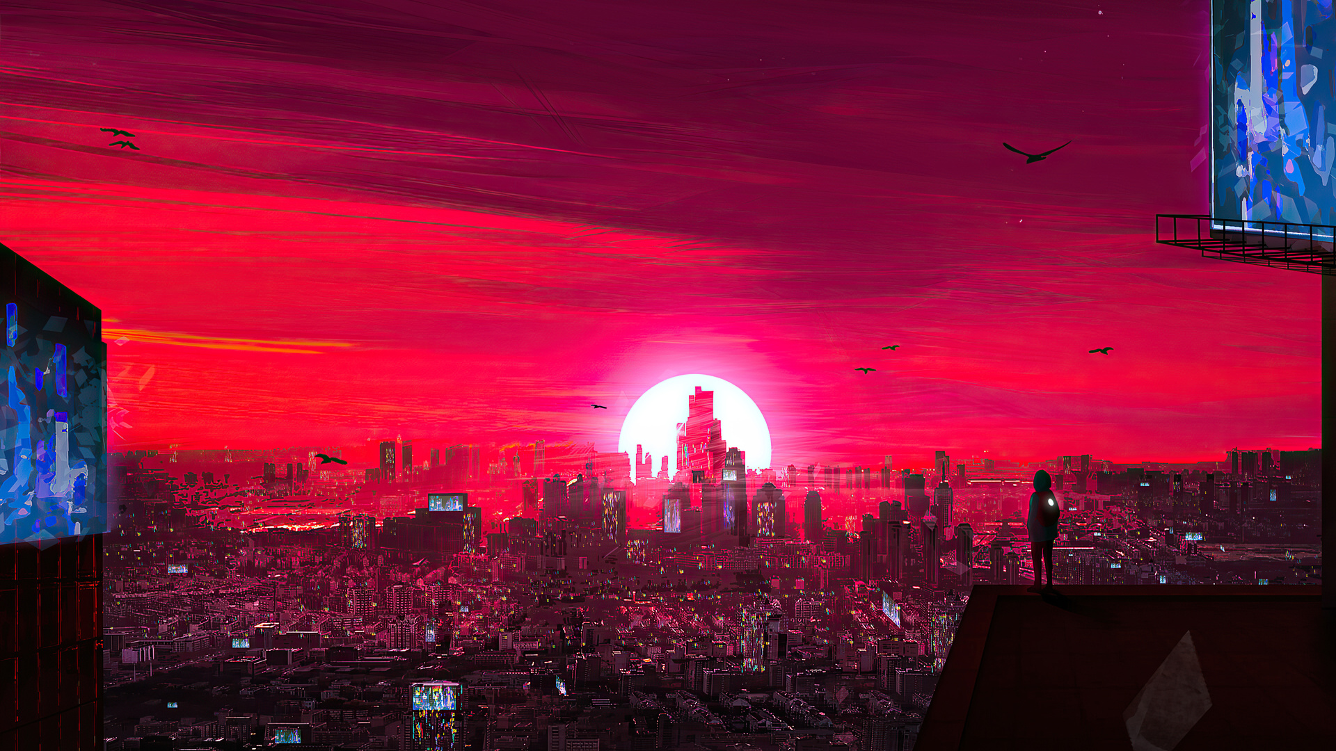 Alone Cyberpunk Morning 4k Laptop Full HD 1080p Wallpaper Image