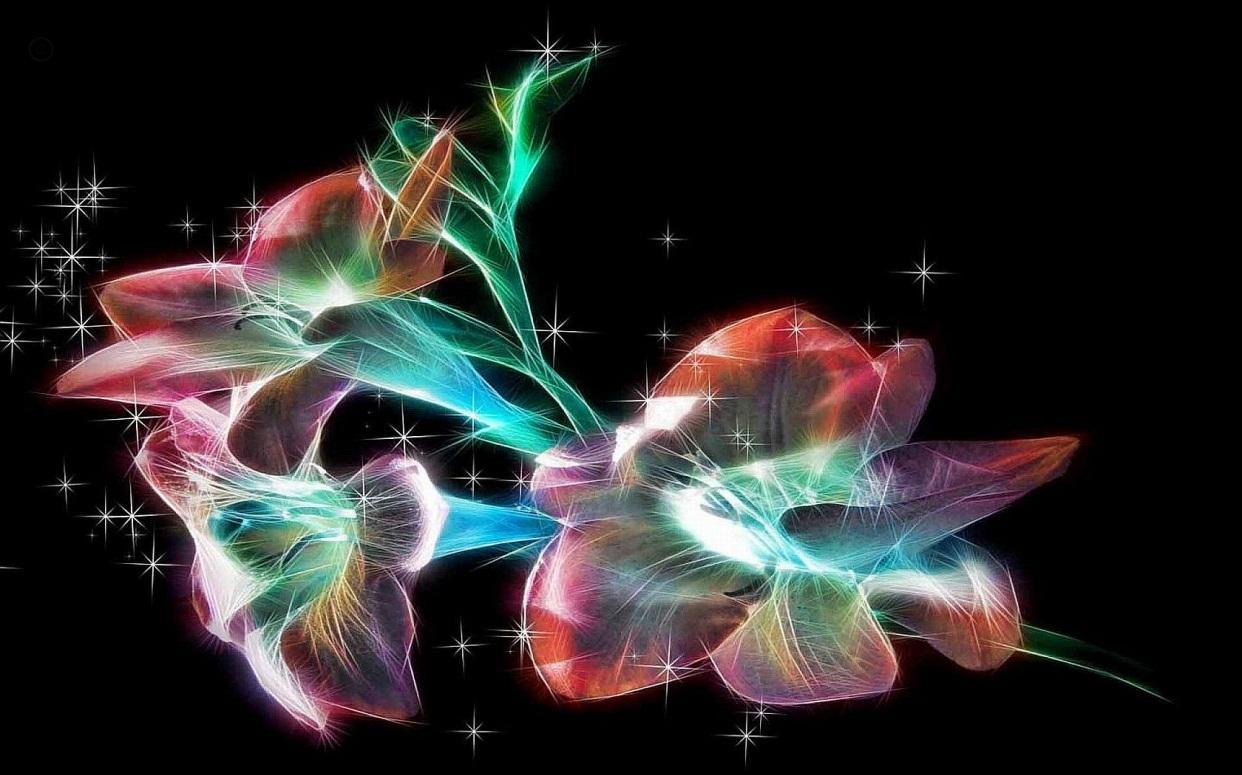 Artistic Flowers Fantasy Art Glitter High Definition Fondos de