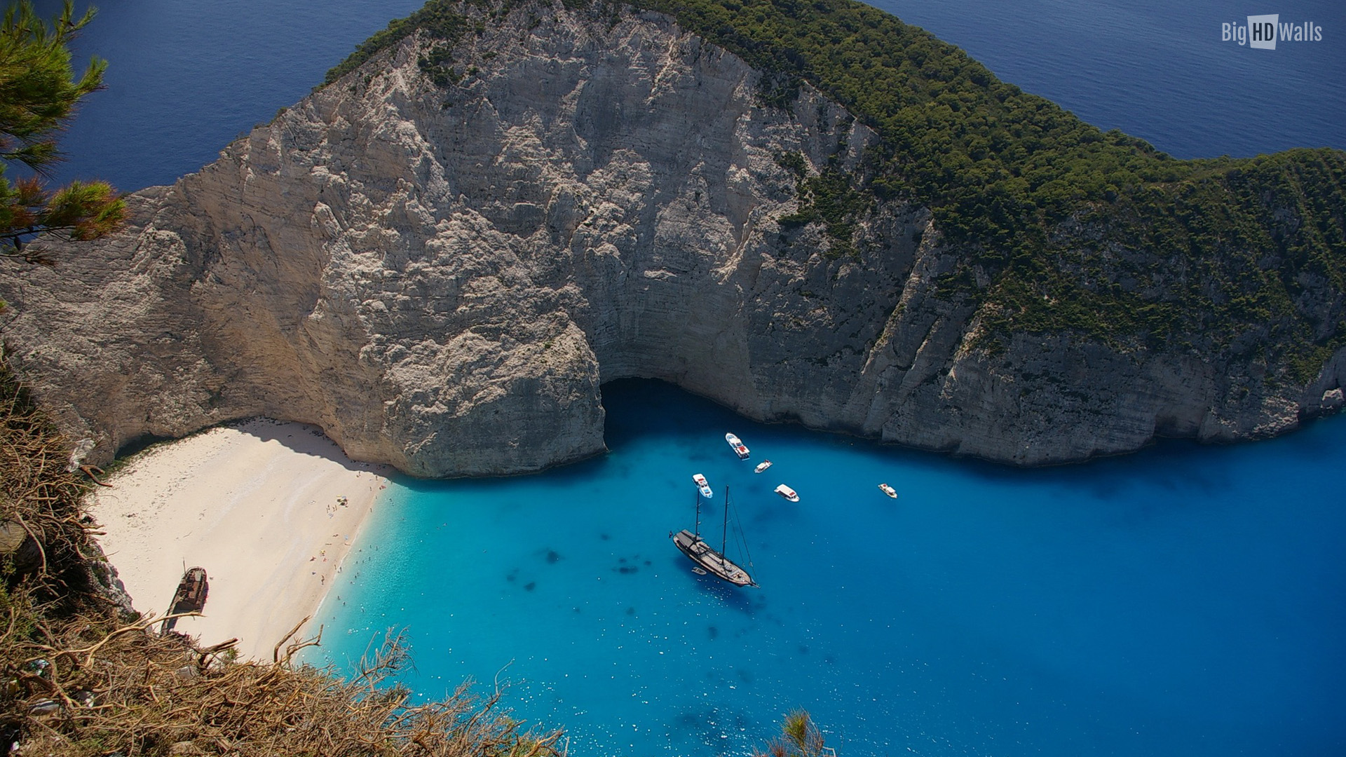 hidden beach greece HD Wallpaper005