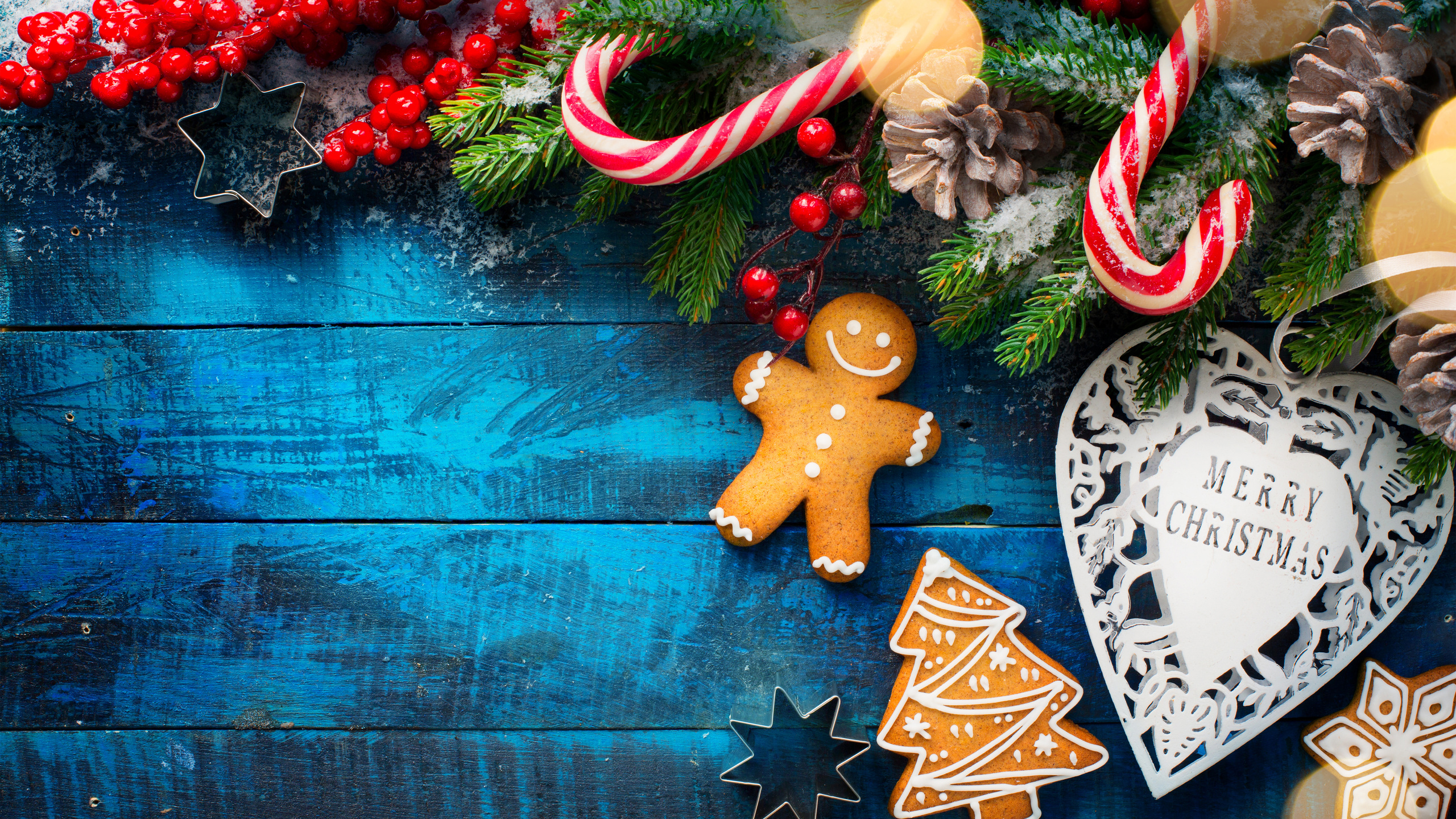 Christmas Berry Cookies Branches 1440p Resolution Hd 4k Wallpaper