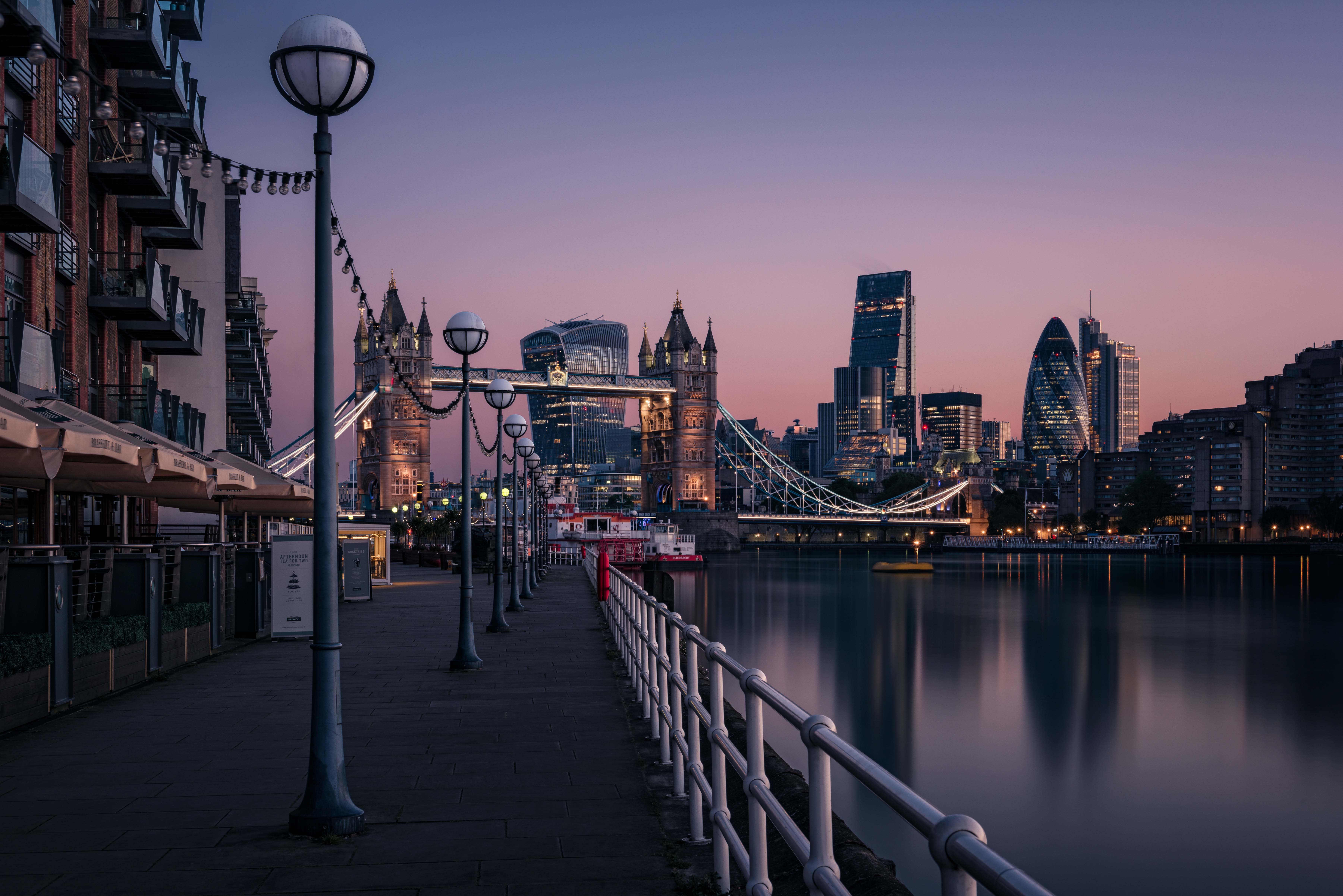London England Tower Bridge Thames River Cityscape Urban Wallpaper