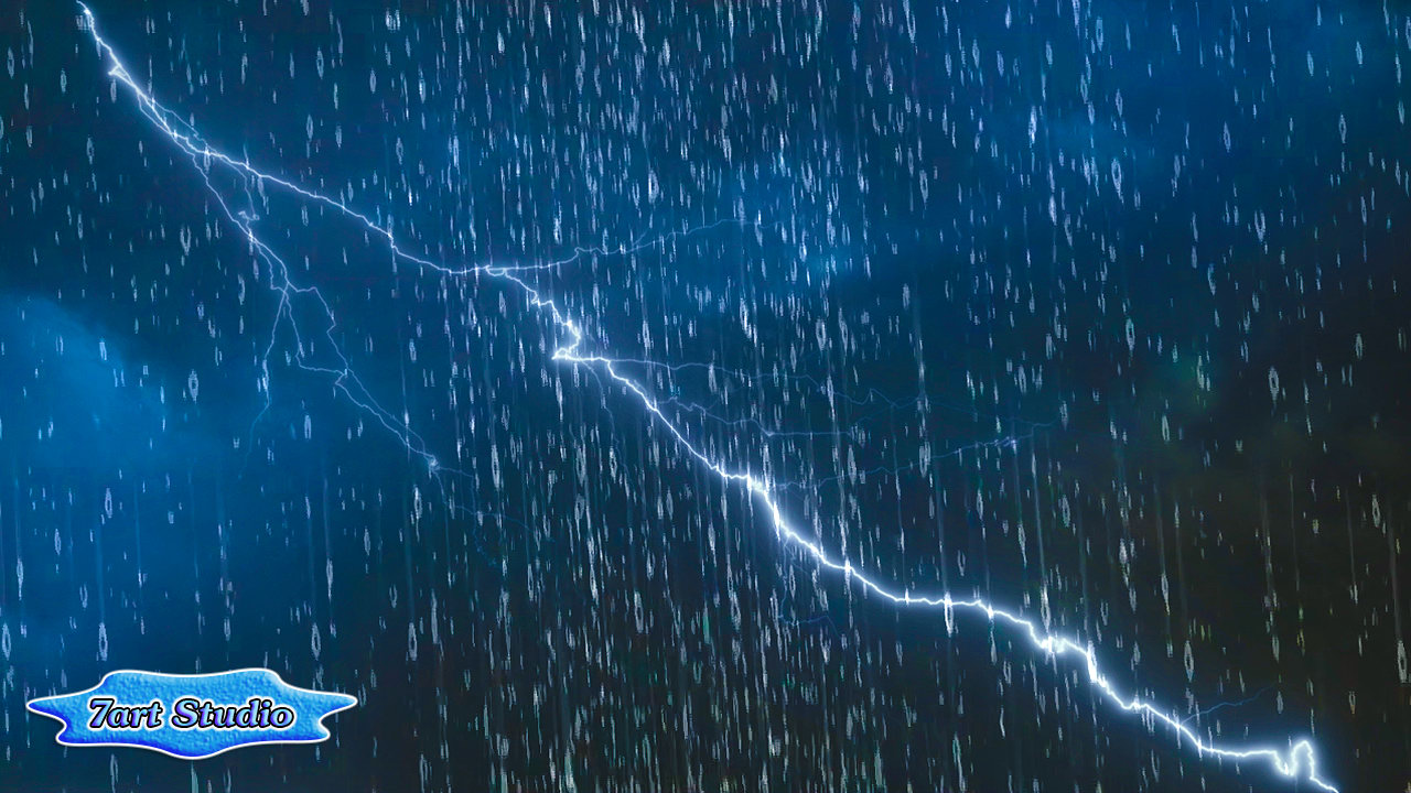 Rainy Lightning Storm Screensaver Animated Desktop Wallpaper