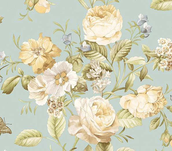 Victorian Wallpaper Pattern Rose Cabbage