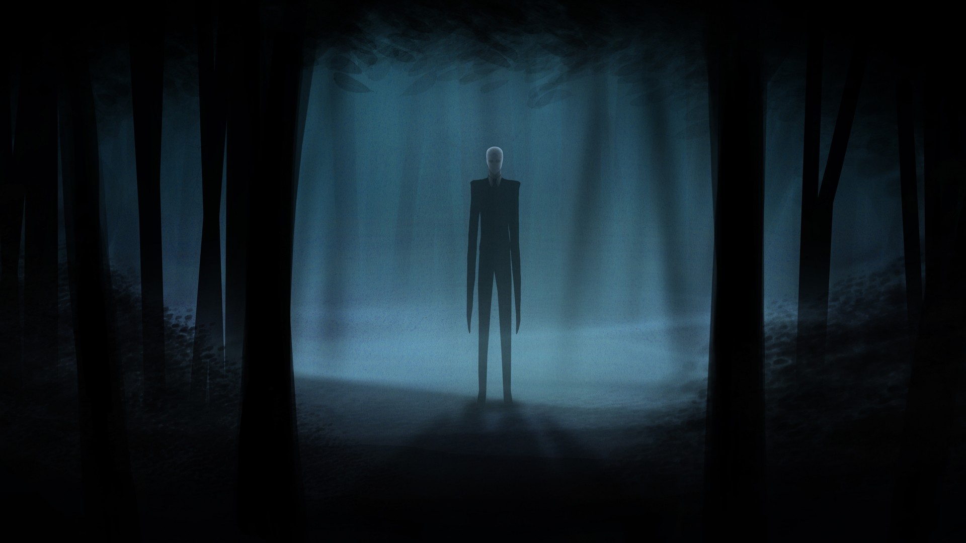 Slender Man Creepy Dark Videogames Horror Trees Forest Wallpaper
