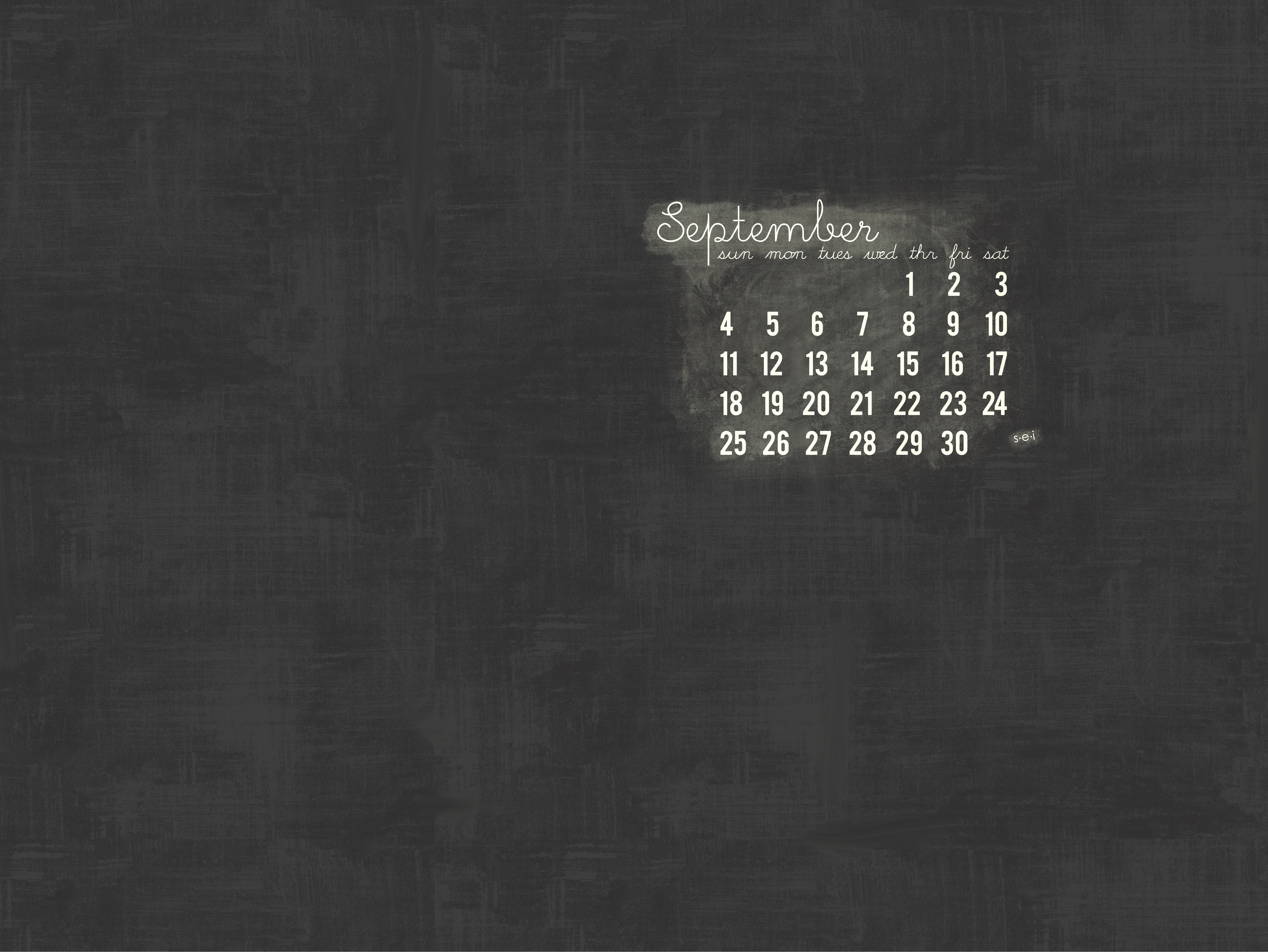 Chalkboard Desktop Wallpaper Sei September Calendar