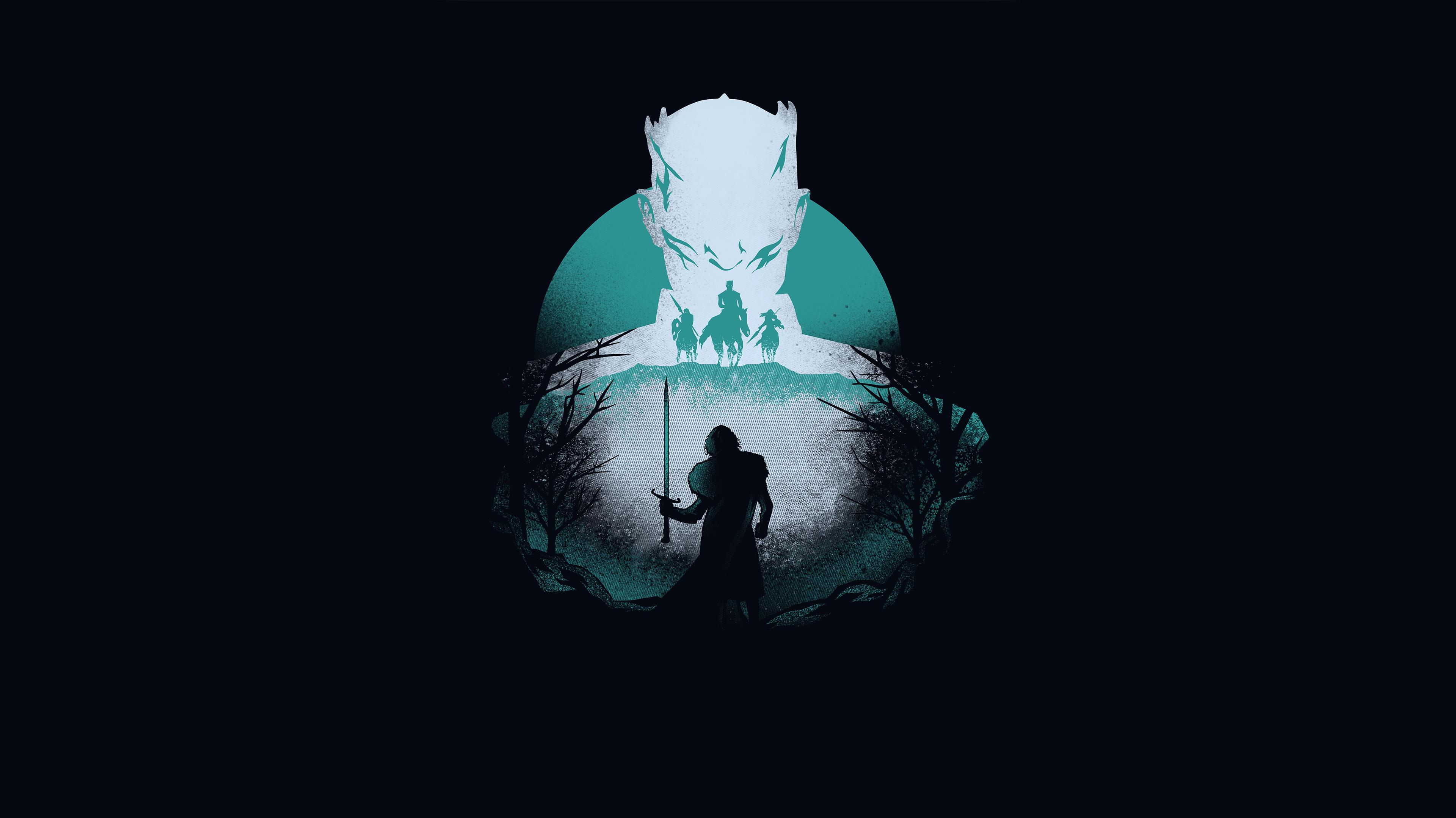 Night King Jon Snow Minimalist Game Of Thrones 4k Wallpaper