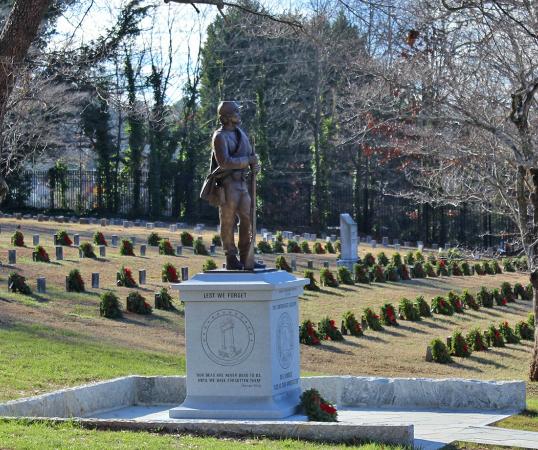 In Background Picture Of Marietta Confederate Cemetery