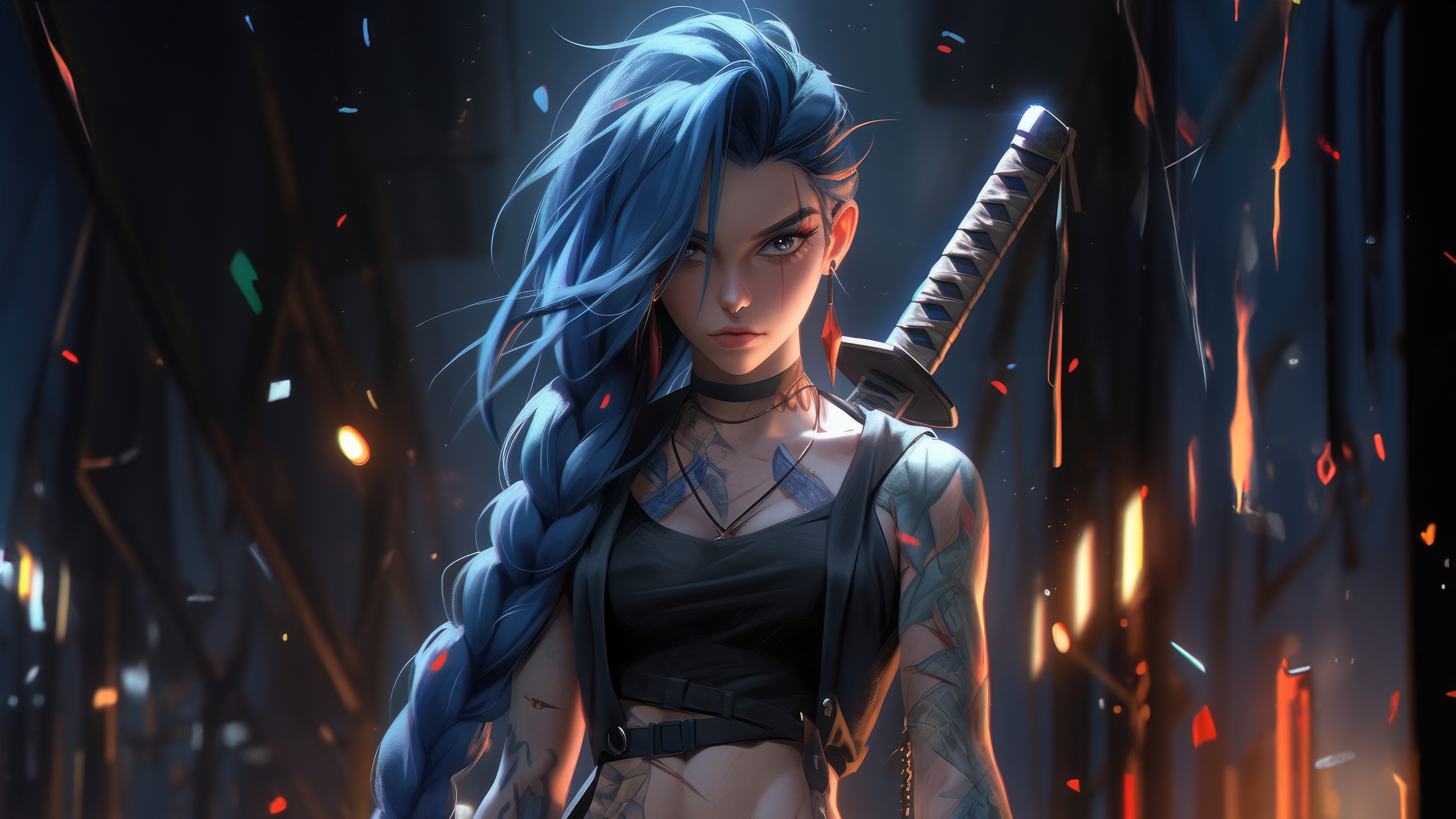 Explosive Mayhem Jinx In Arcane Wallpaper HD Tv Shows 4k