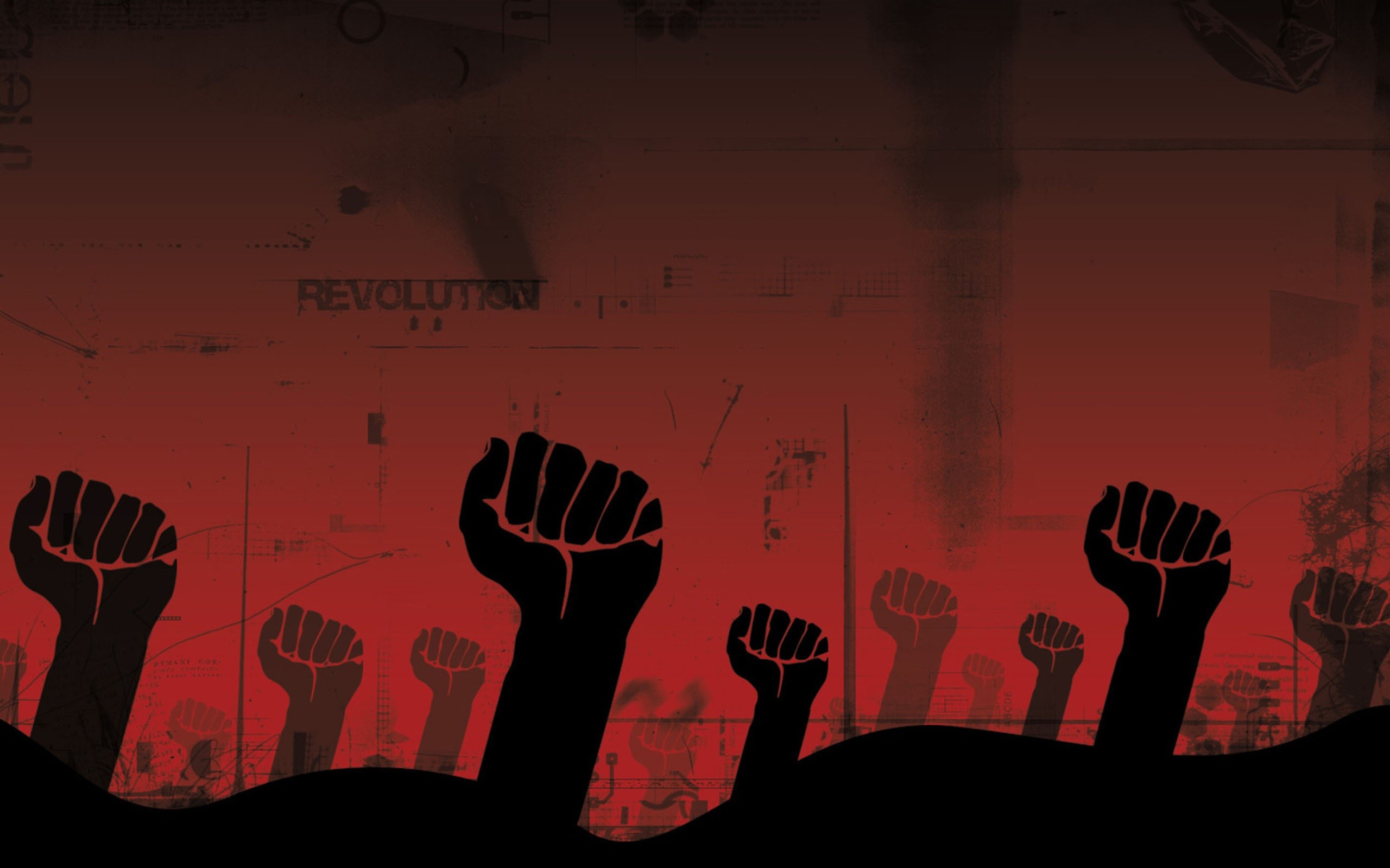 Black Red Wallpaper Revolution Fist Creative