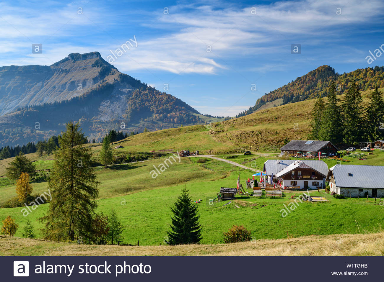 Alpine Hut Bergalm With Schmittenstein In Background