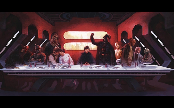 Star Wars C3po Darth Vader Last Supper R2d2 Artwork