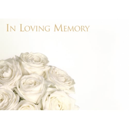 Cards In Loving Memory Flower White Background Pack of 6