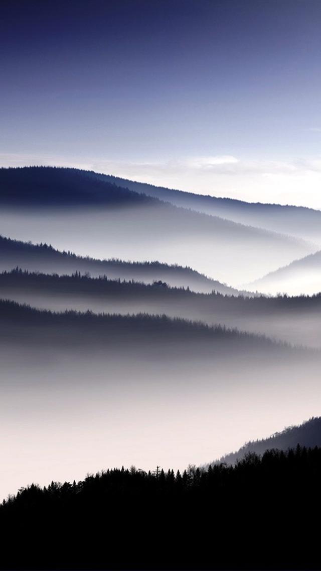Black Blue Mountains HD Wallpaper For iPhone