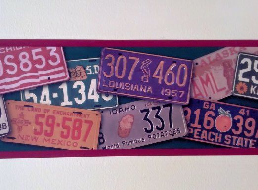 Wallpaper Border Designer Route Vintage Automobile License Plates