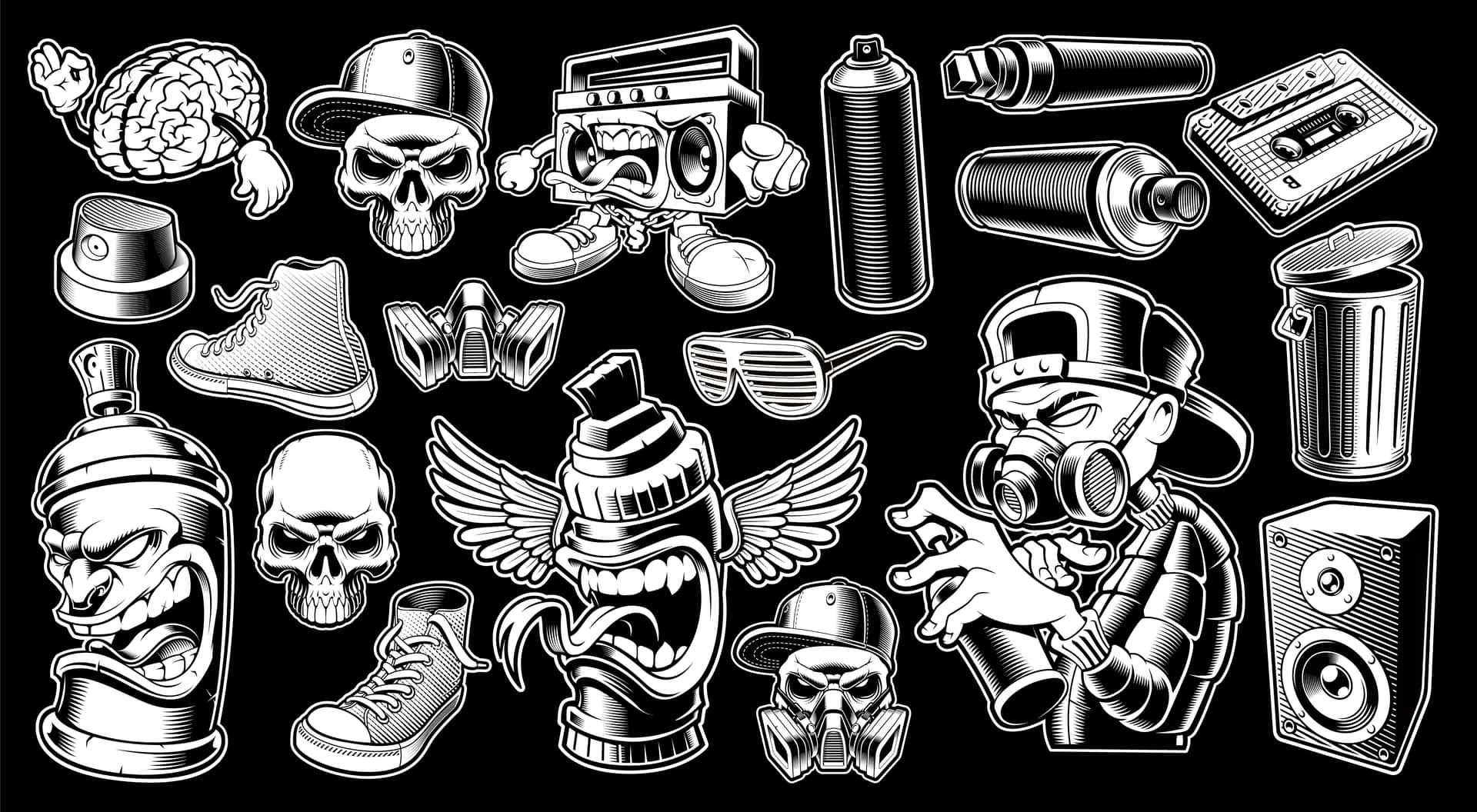 Black And White Graffiti Wallpaper