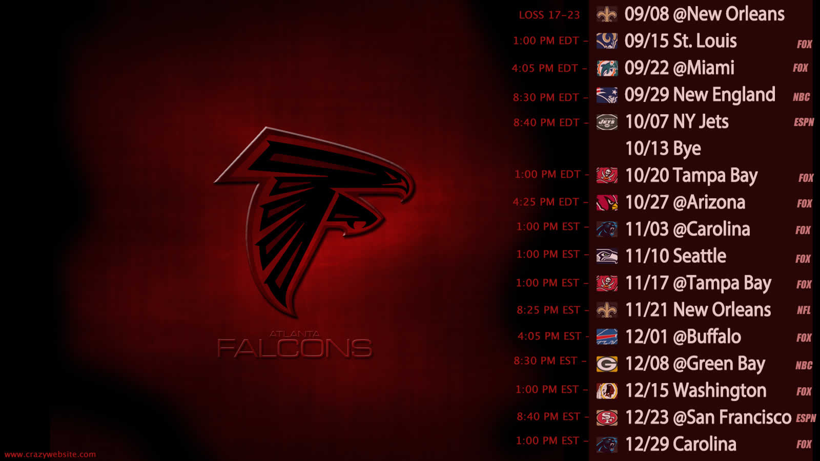 Atlanta Falcons Logo Wallpaper 1600x900