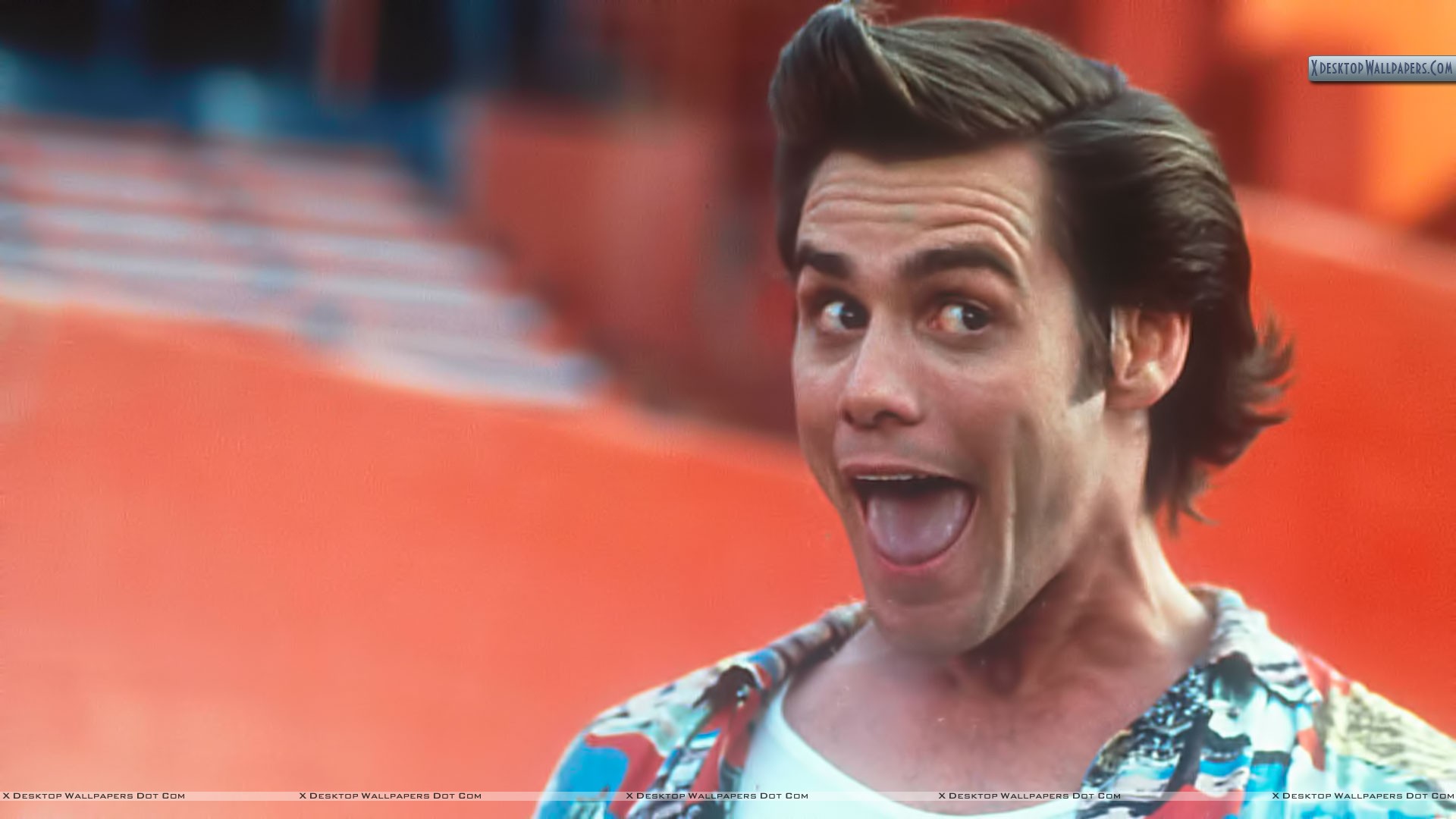 Jim Carrey Laughing In Ace Ventura Wallpaper