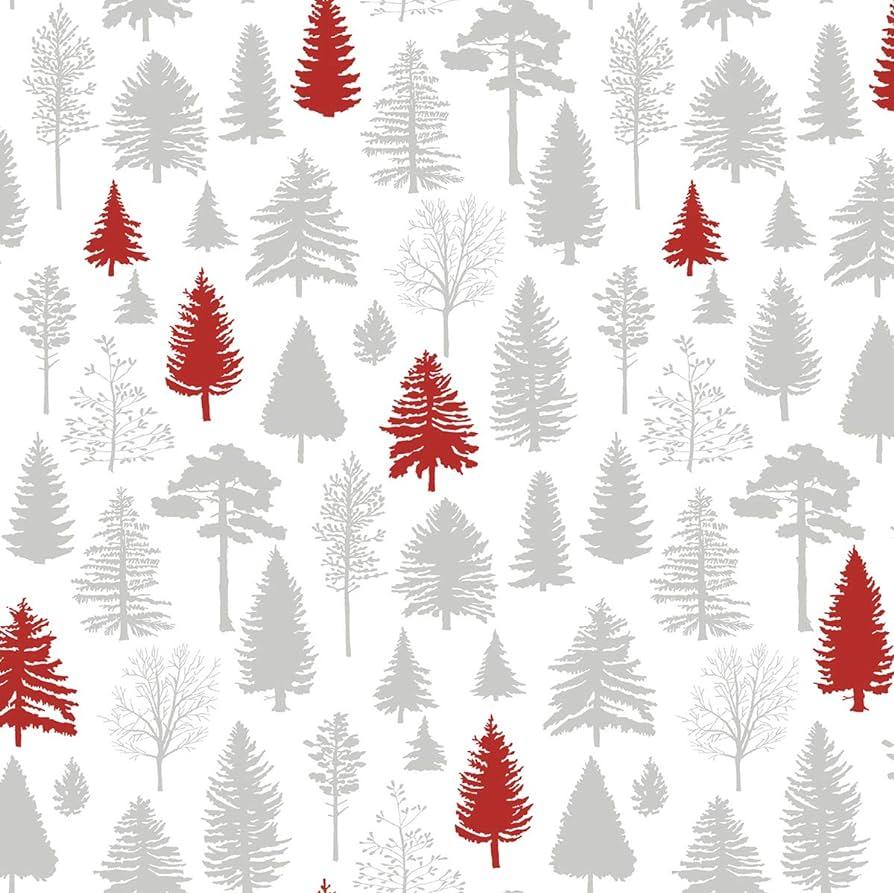 Nextwall Winter Forest Christmas Peel And Stick Wallpaper Grey