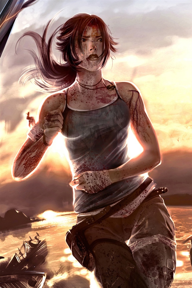 Tomb Raider Art Design iPhone Wallpaper 4s