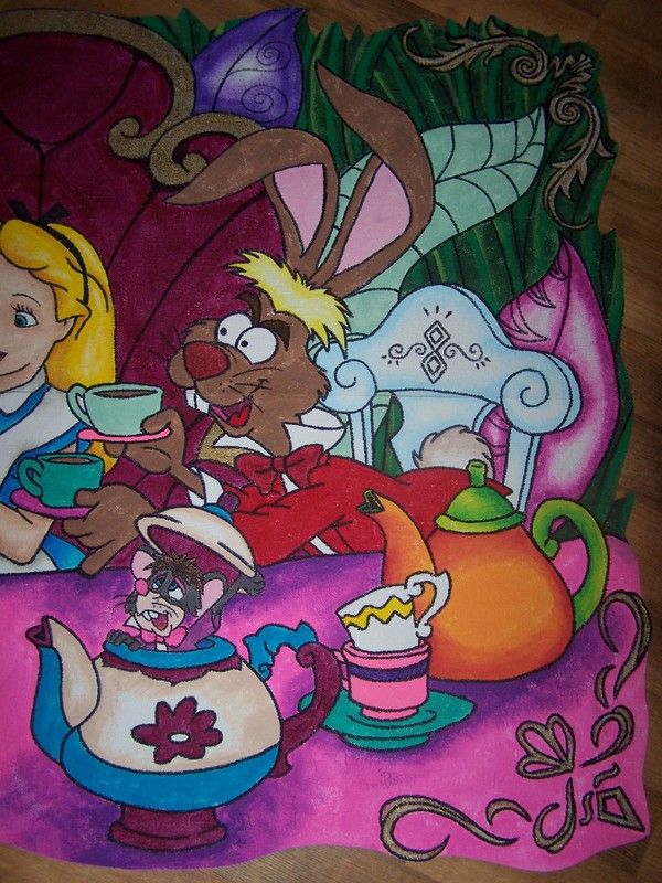 Alice In Wonderland Murals Hands Painting Wallpaper