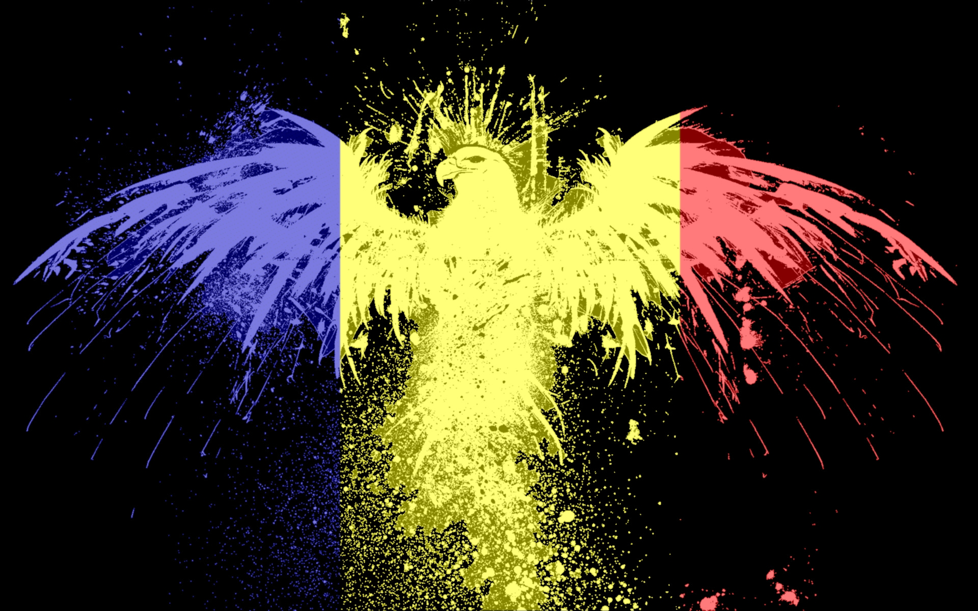 Romanian Flag Colors Widescreen Wallpaper Wide