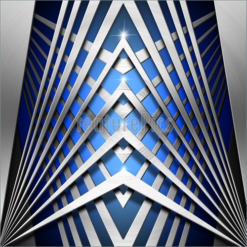 Metallic and blue modern template background with geometrical forms 500x500