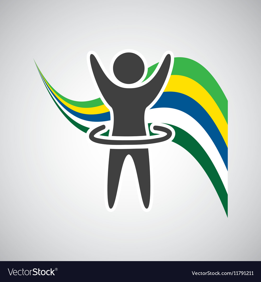 Artistic Gymnastic Sportsman Flag Background Vector Image
