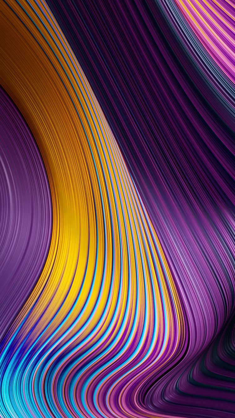 Colorful Art Abstract Wavy Lines Wallpaper