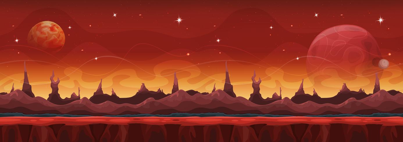 Fantasy Wide Sci Fi Martian Background For Ui Game