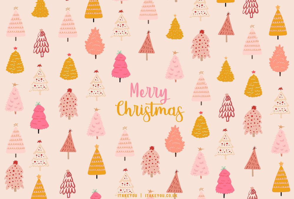 Preppy Christmas Wallpaper Ideas Mustard Pink