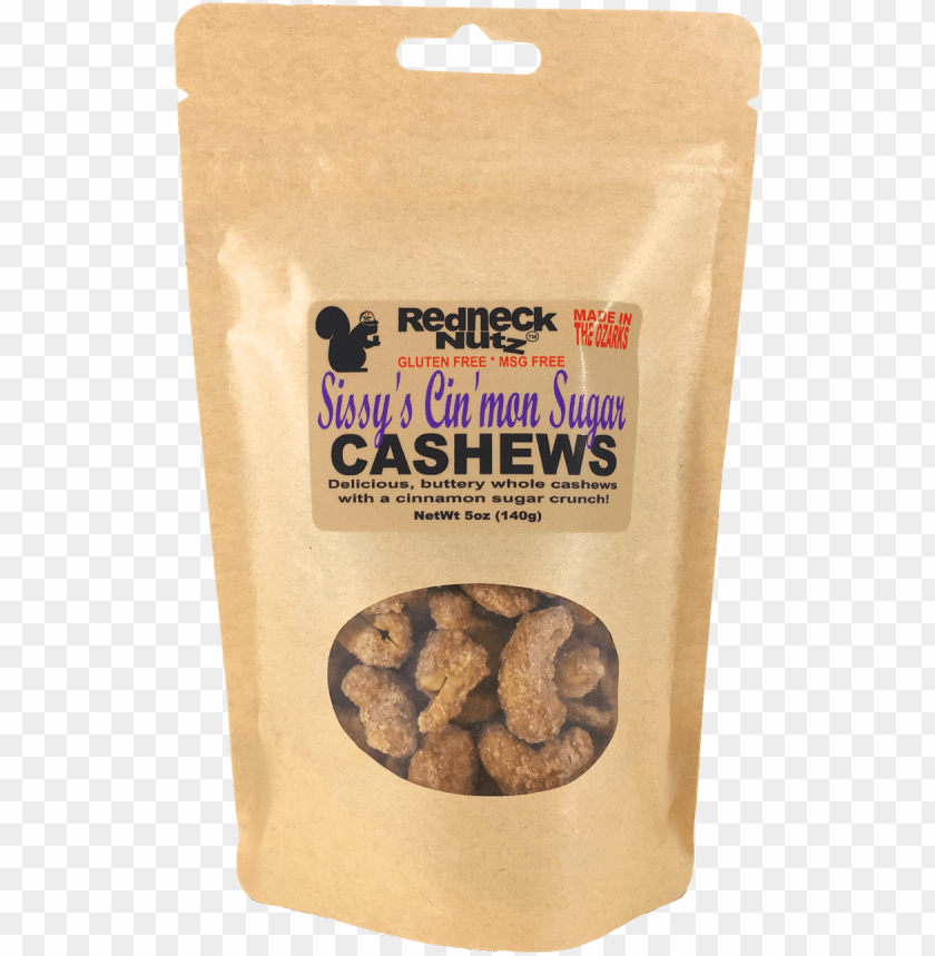 Sissy S Cin Mon Sugar Cashews 5oz Pouch Breakfast Cereal Png