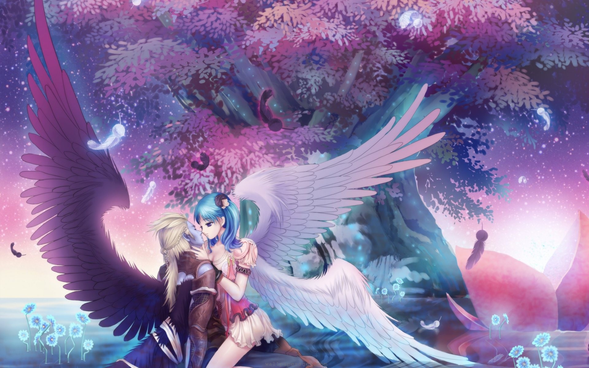 Wallpaper Kisses Anime Angel HD