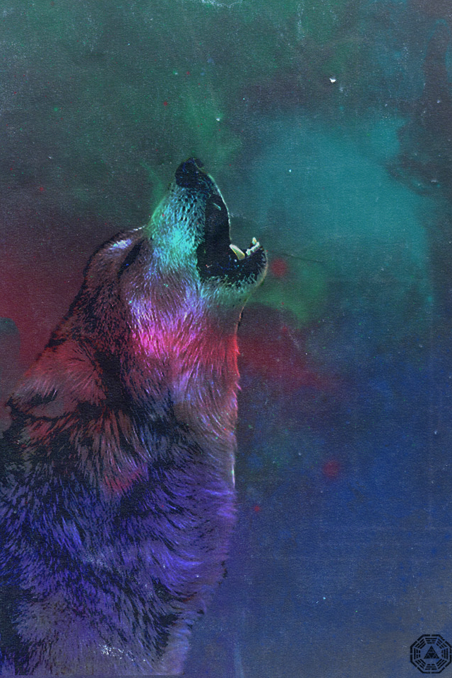 Wolf in Space iPhone Wallpaper by Cooprah on
