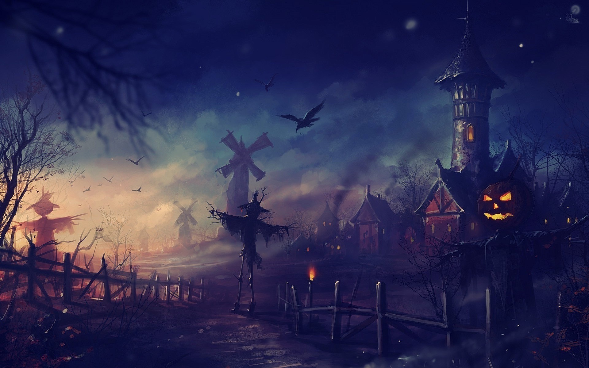 Wallpaper Of Large Size With Halloween Scenery Jpg